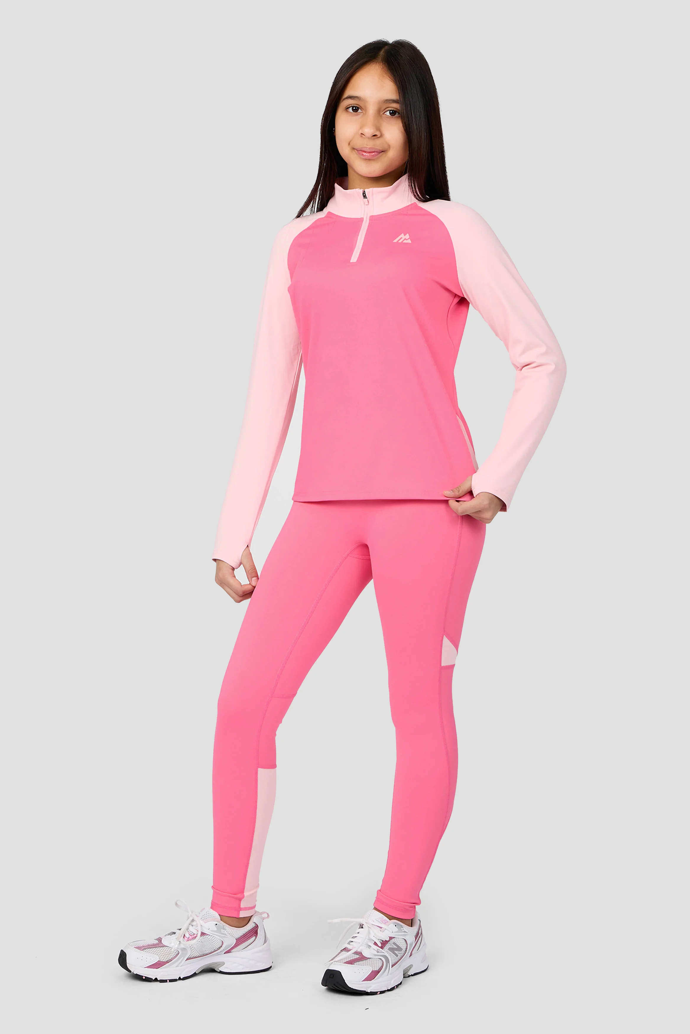 Girls Dash 1/4 Zip - Pink Blossom/Ballet - Image 6
