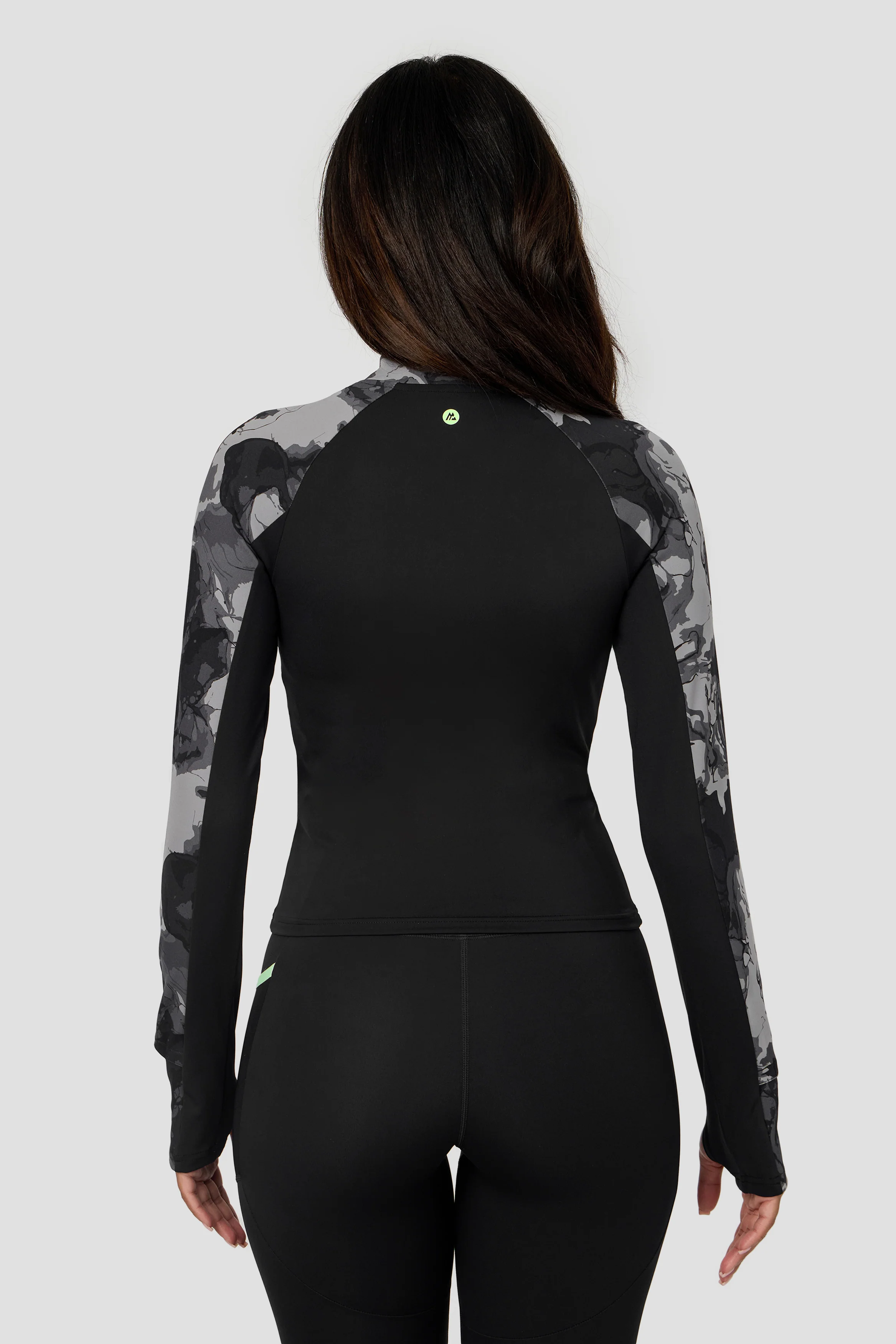 Fusion Print 1/4 Zip - Black/Winter Sky - Image 2