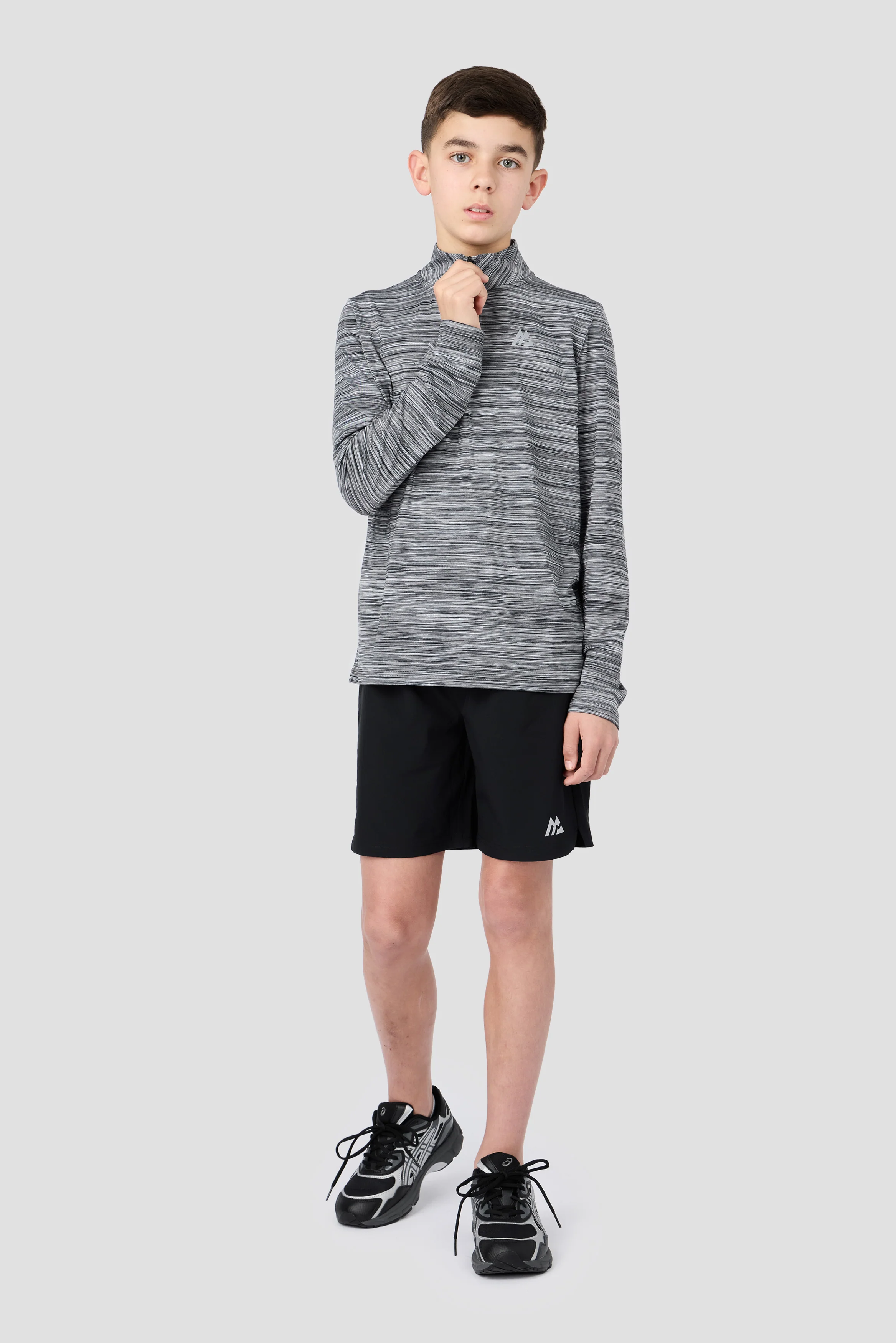 Boys Trail 1/4 Zip - Black/Grey Multi - Image 5