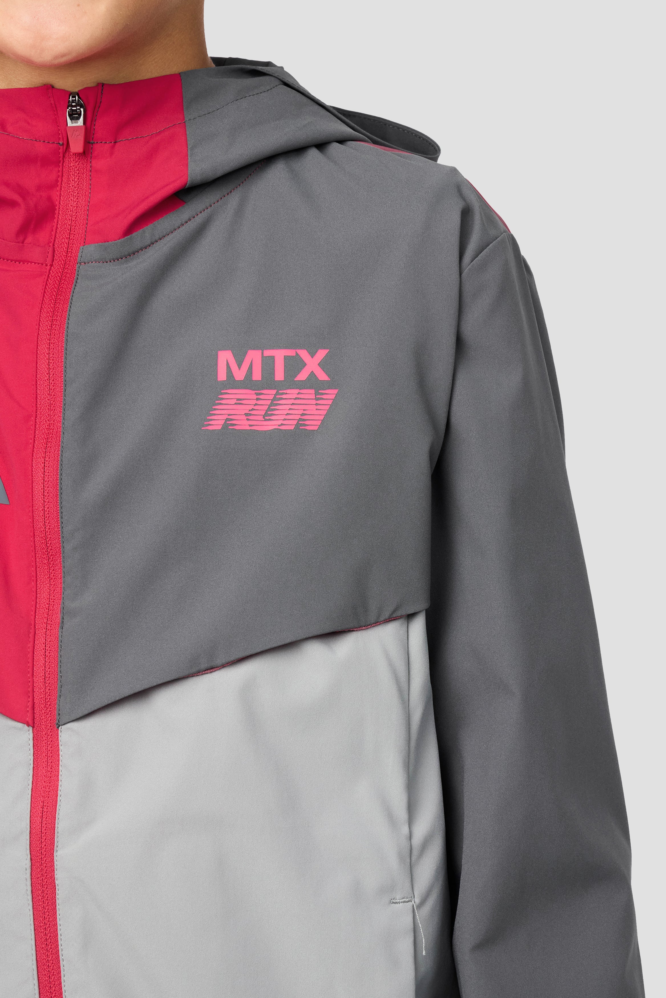 Boys MTX Run Jacket - Platinum Grey/Slate Grey/Pomegranate - Image 5
