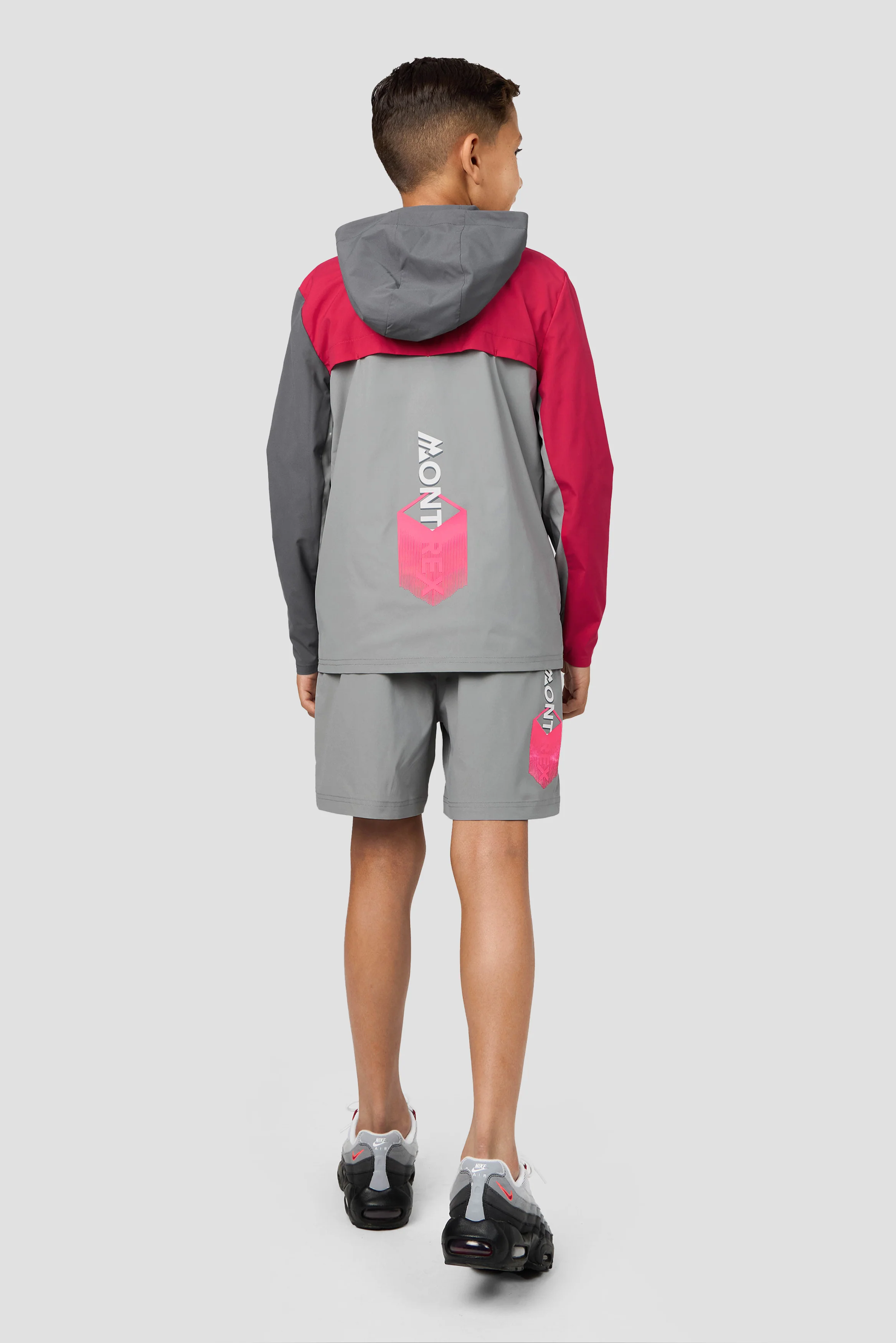Boys MTX Run Jacket - Platinum Grey/Slate Grey/Pomegranate - Image 6