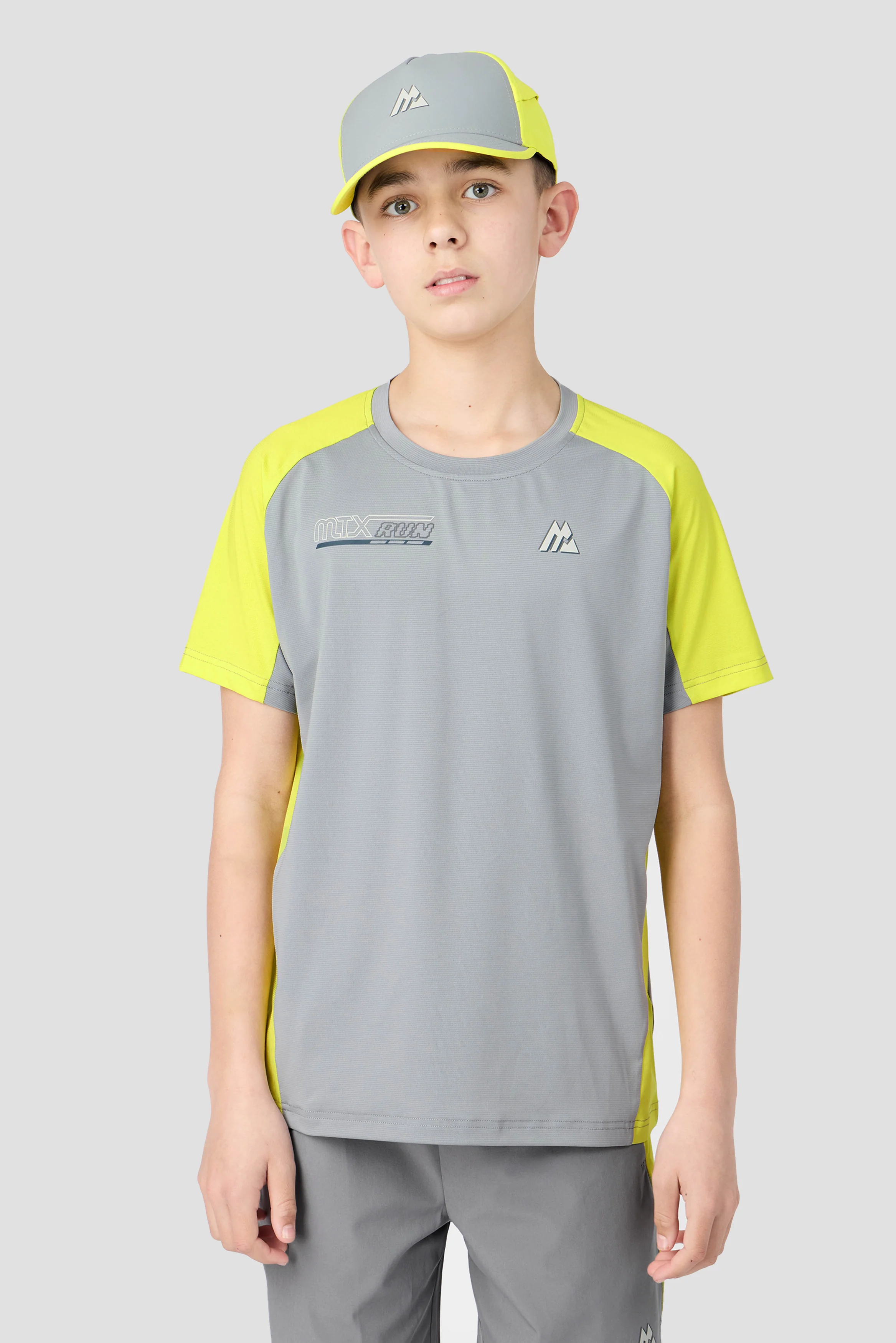 Junior MTX Run Turbo Cap - Platinum Grey/Electric Lime - Image 2