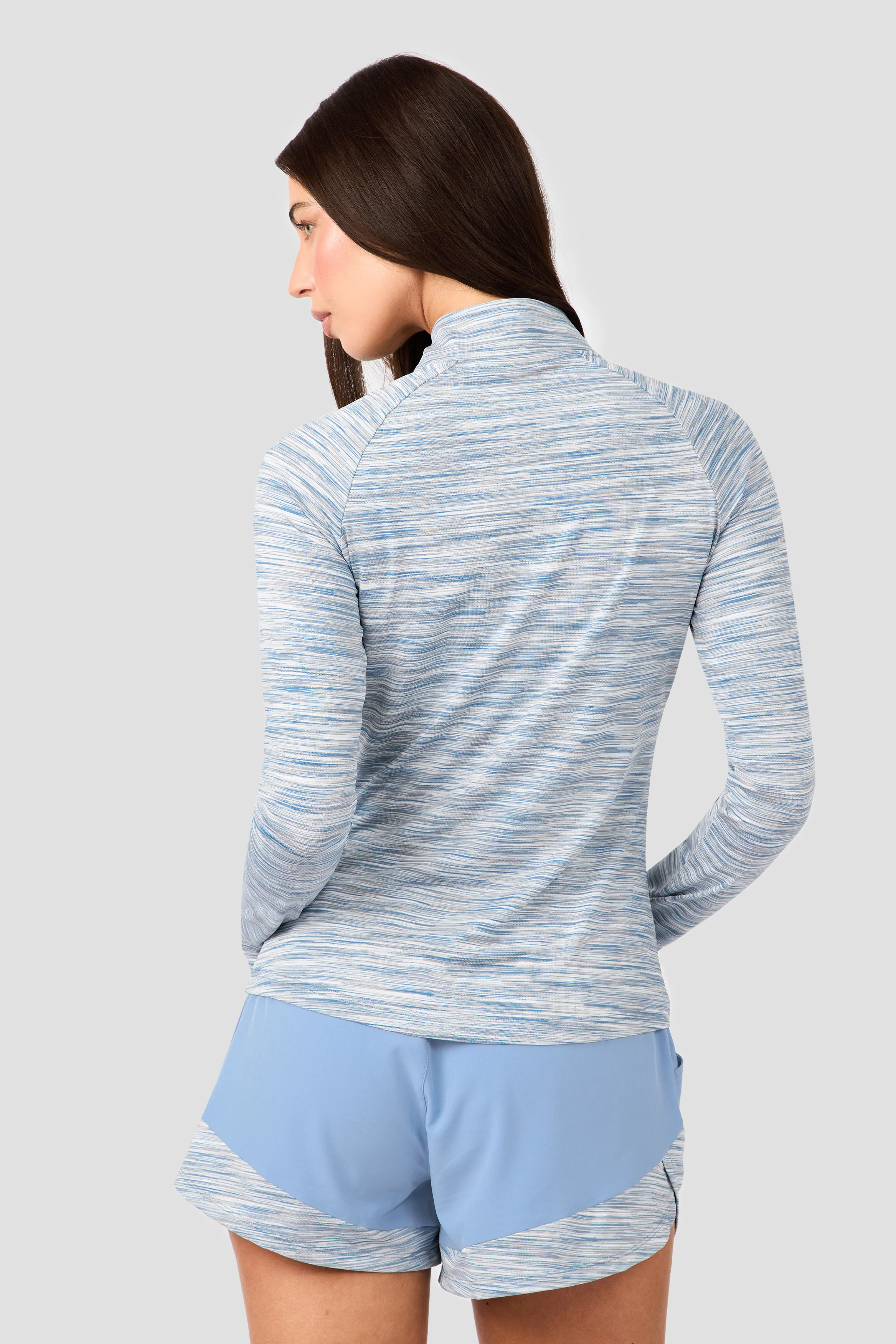 Women's Trail 1/4 Zip - Light Blue/Grey Multi - Image 2