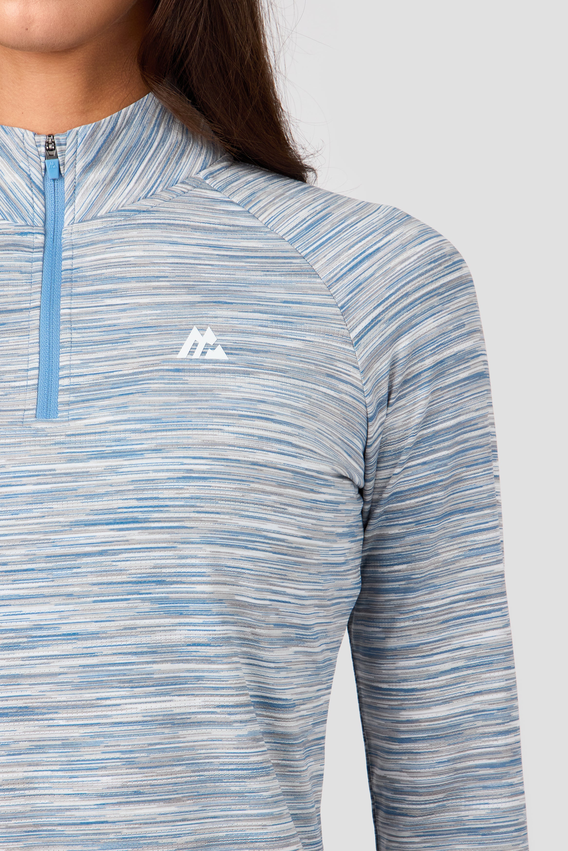 Women's Trail 1/4 Zip - Light Blue/Grey Multi - Image 3