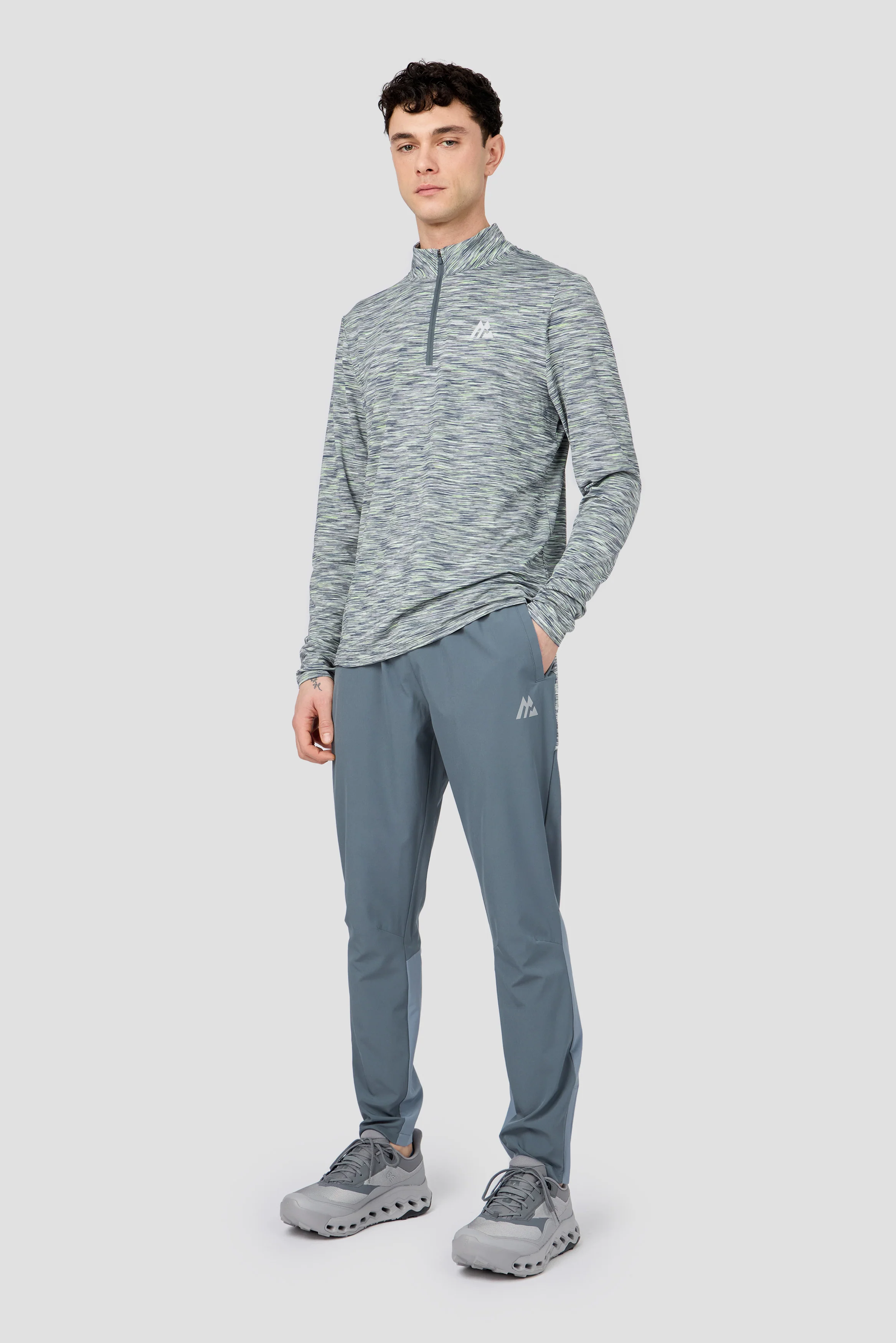 Trail 1/4 Zip - Grey/Green/White - Image 5
