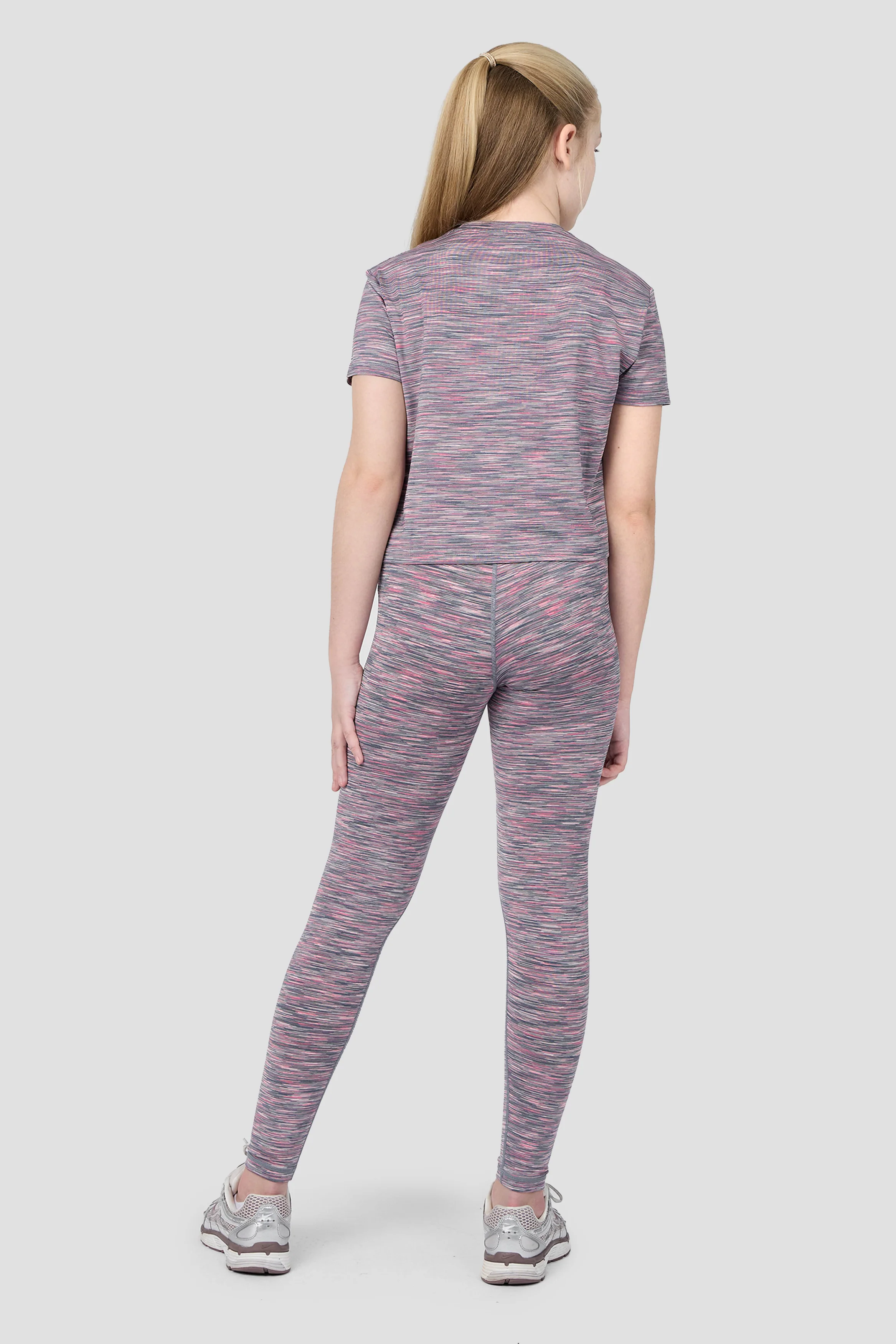 Girls Trail Icon Legging - Grey Multi/Pink - Image 4