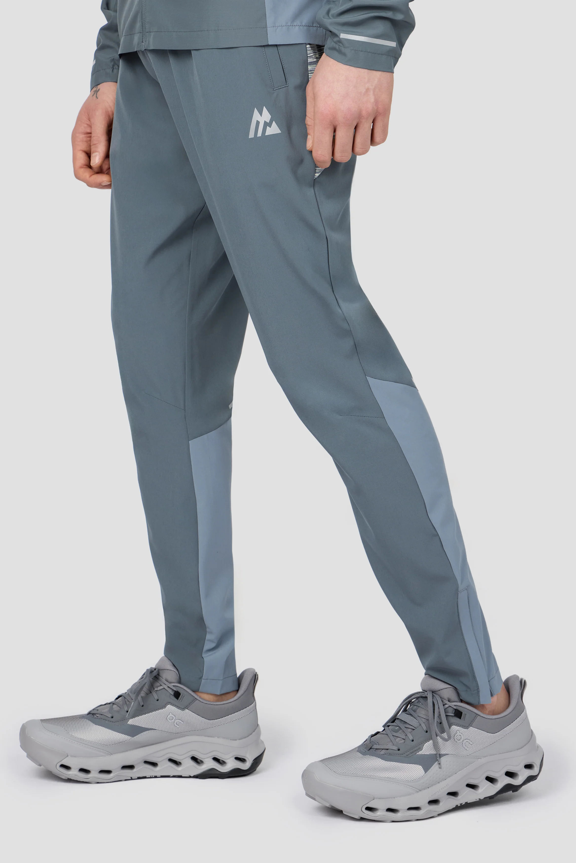 Trail Panel Running Pant - Grey/Green/White