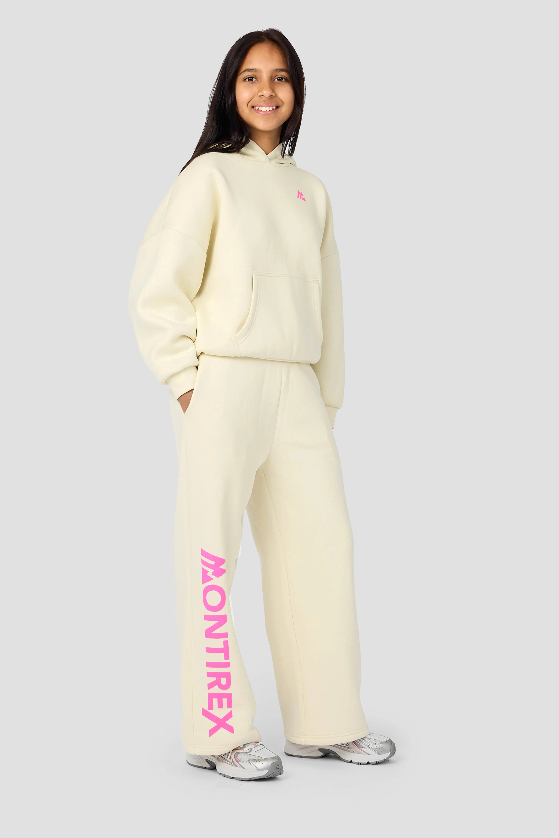 Girls Vibe Wide Leg Jogger - Vanilla Foam - Image 5